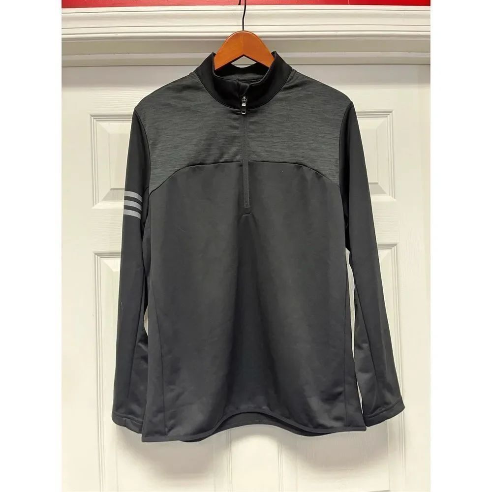 Adidas Golf Black on Black Quarter Zip Pull Over sz M EUC